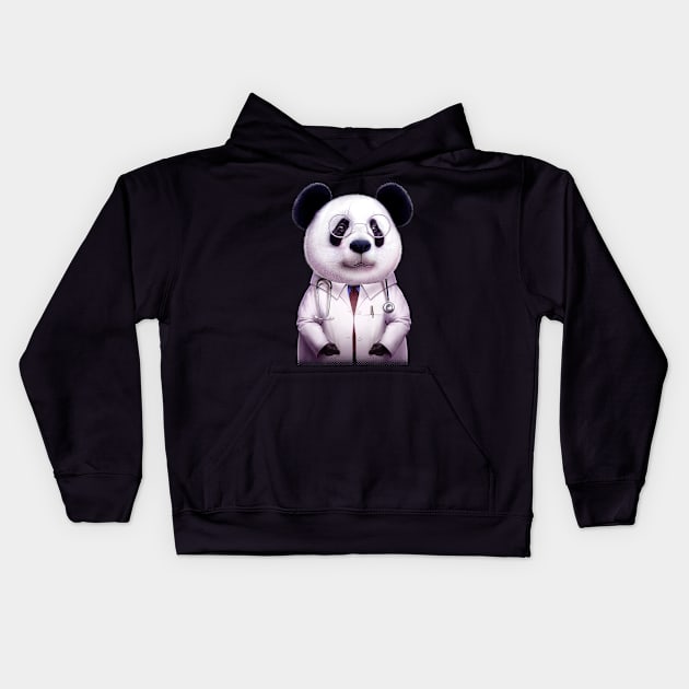 DOCTOR PANDA Kids Hoodie by ADAMLAWLESS